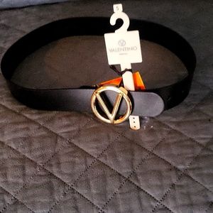 Authentic new black Valentino belt with gold buckle (S)